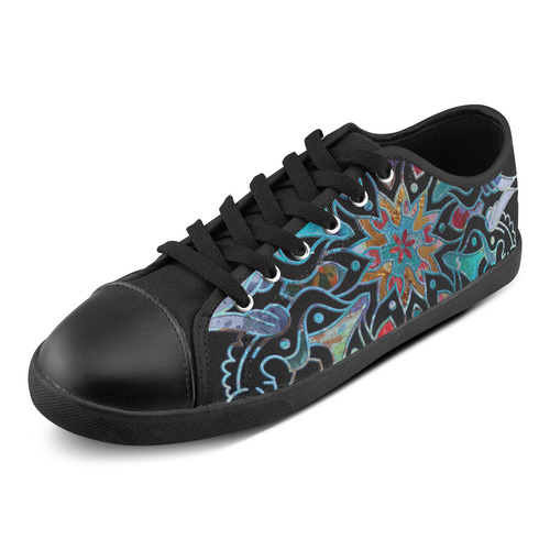 Ornaments MANDALA PONY multicolored Canvas Shoes for Women/Large Size (Model 016)