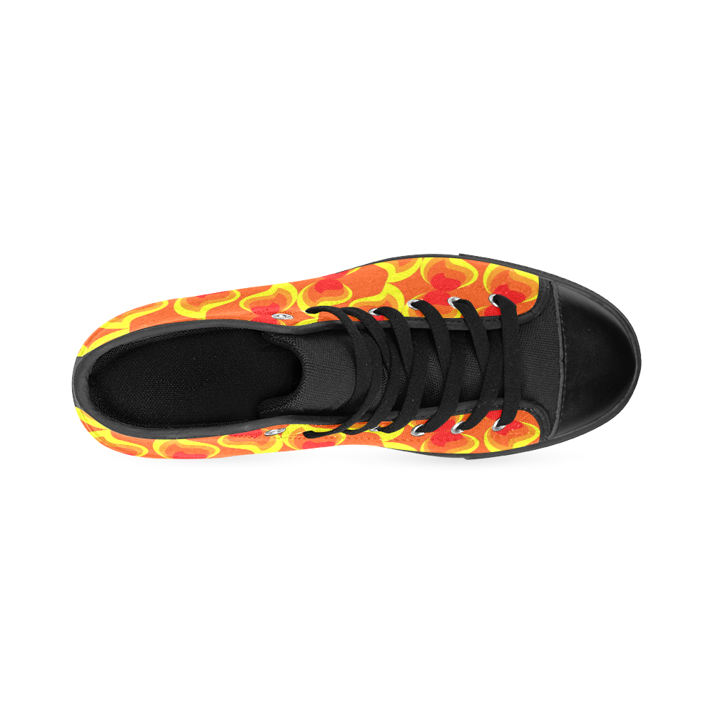 FLAMES High Top Canvas Women's Shoes/Large Size (Model 017)