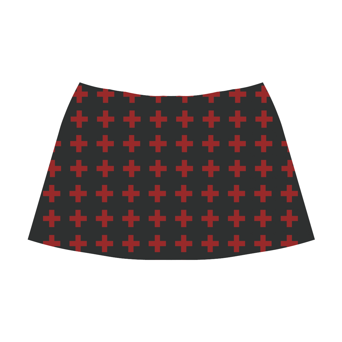 Crosses Punk Rock style Mnemosyne Women's Crepe Skirt (Model D16)
