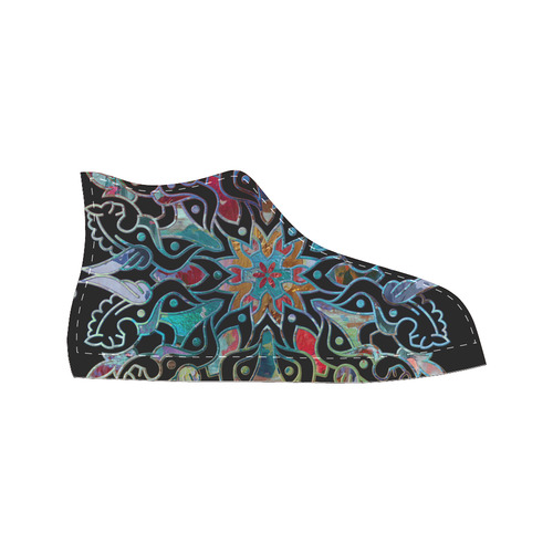 Ornaments MANDALA PONY multicolored High Top Canvas Women's Shoes/Large Size (Model 017)
