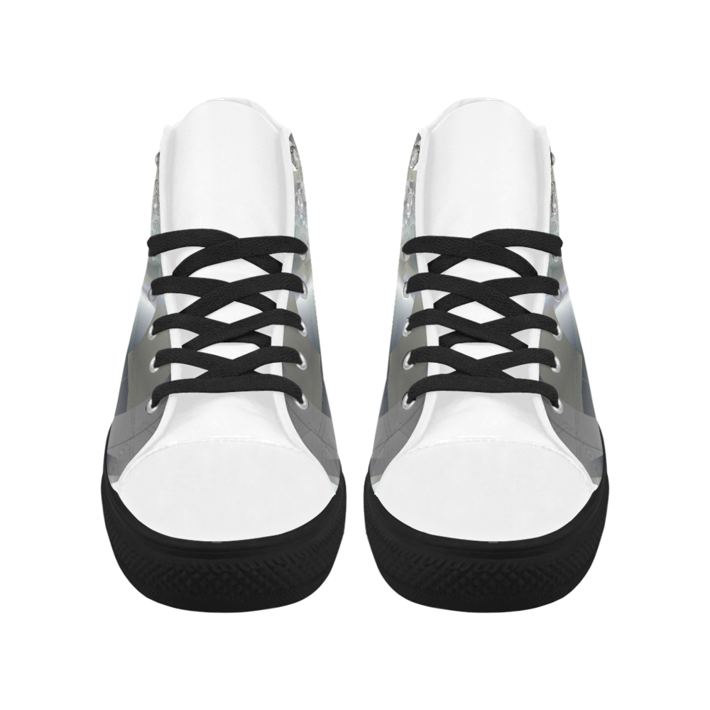 Light 2 Fine Fractal Art Aquila High Top Microfiber Leather Women's Shoes (Model 032)