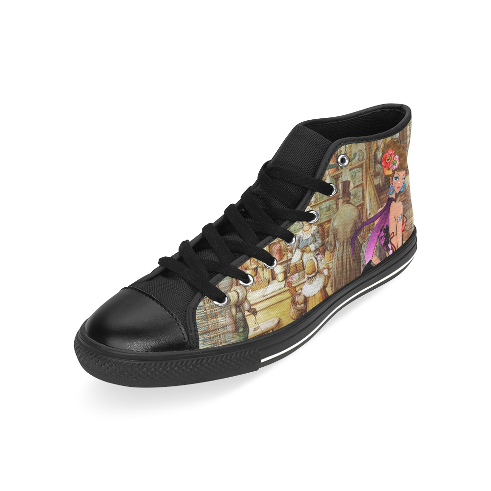 Anton Pieck - the bakery High Top Canvas Women's Shoes/Large Size (Model 017)