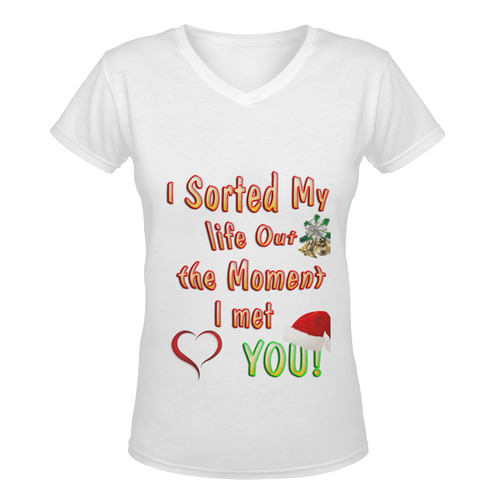 I sorted my life out love Women's Deep V-neck T-shirt (Model T19)