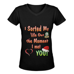 I sorted my life out love Women's Deep V-neck T-shirt (Model T19)