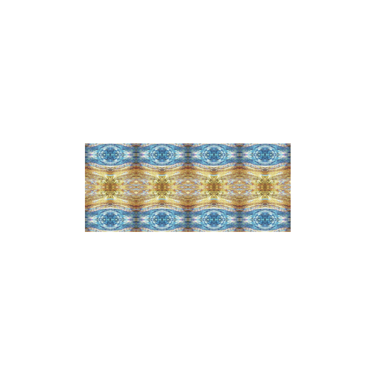 Gold and Blue Elegant Pattern Sleeveless Splicing Shift Dress(Model D17)