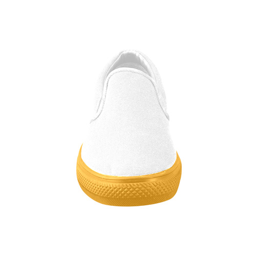 New! Designers shoes in shop : Old vintage yellow and white Slip-on Canvas Shoes for Men/Large Size (Model 019)