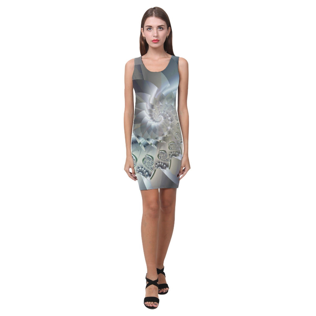 Light 2 Brago Mitchell Fractal Art Medea Vest Dress (Model D06)