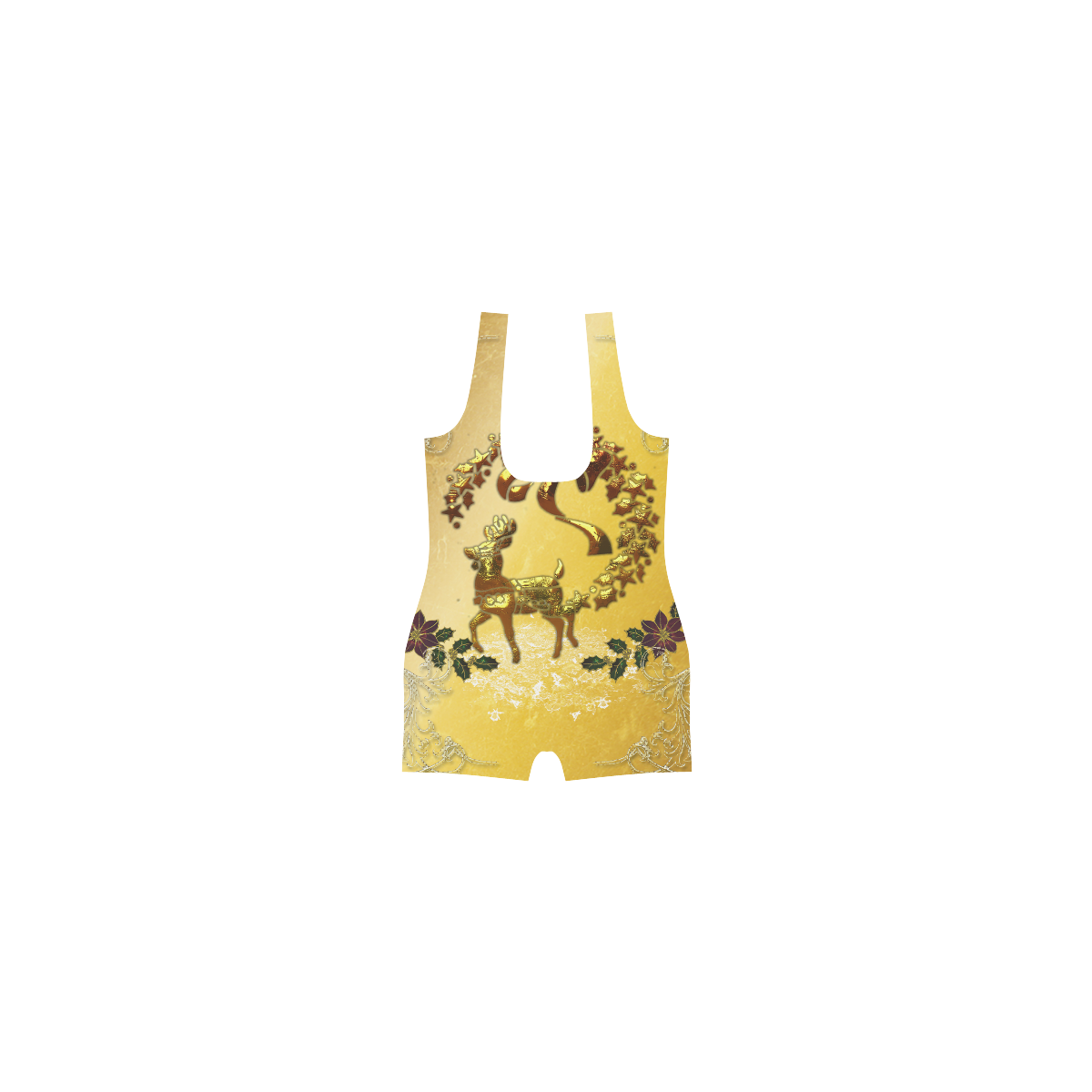Reindeer in golden colors Classic One Piece Swimwear (Model S03)