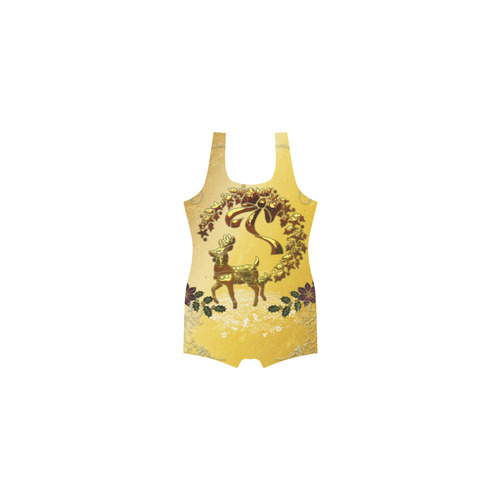 Reindeer in golden colors Classic One Piece Swimwear (Model S03)
