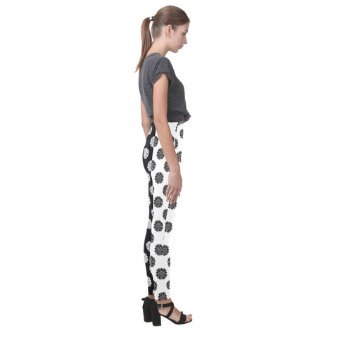 black and white peonies- Cassandra Women's Leggings (Model L01)