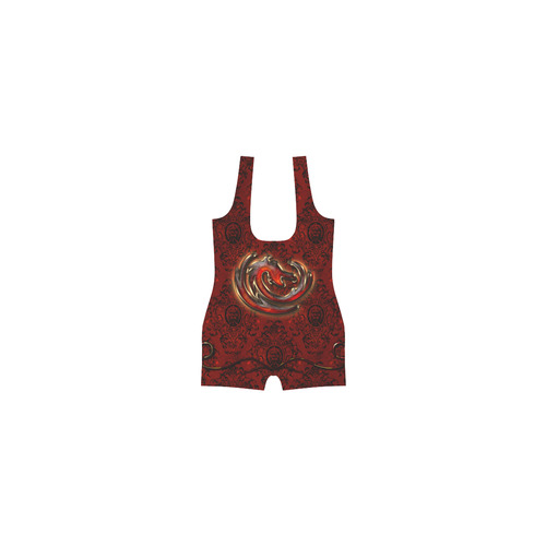 The dragon in red and gold Classic One Piece Swimwear (Model S03)