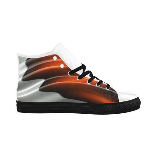 Red Black White Modern Abstract Art Aquila High Top Microfiber Leather Women's Shoes (Model 032)