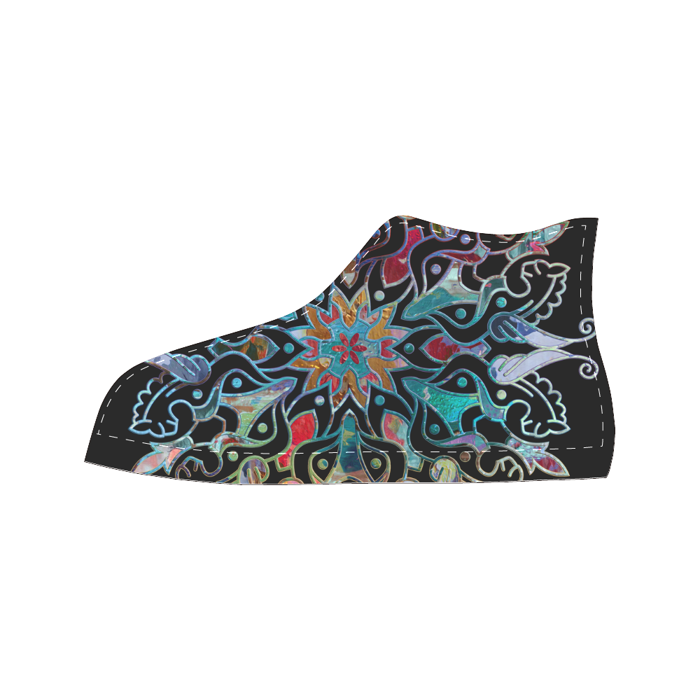 Ornaments MANDALA PONY multicolored Men’s Classic High Top Canvas Shoes /Large Size (Model 017)