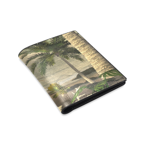 Sunset over the beach Men's Leather Wallet (Model 1612)