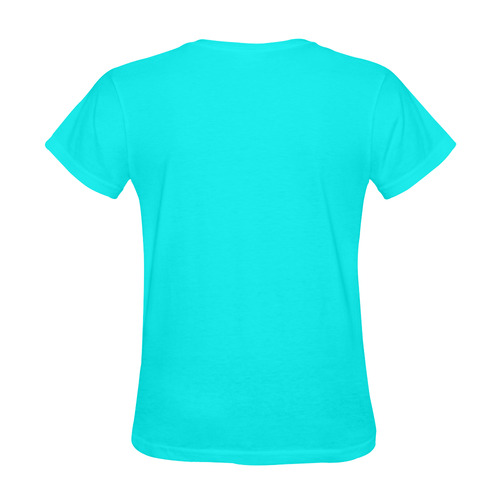 New designers t-shirt in shop. Luxury collection in fashion cyan with Original Photography. New arti Sunny Women's T-shirt (Model T05)