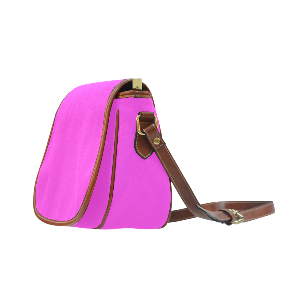 Original designers bag : New artistic creation in brown and pink Saddle Bag/Small (Model 1649) Full Customization