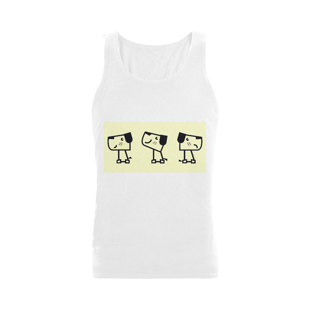 New in shop. Original designers t-shirt with little cute dogs / Original hand-drawn Illustration Men's Shoulder-Free Tank Top (Model T33)