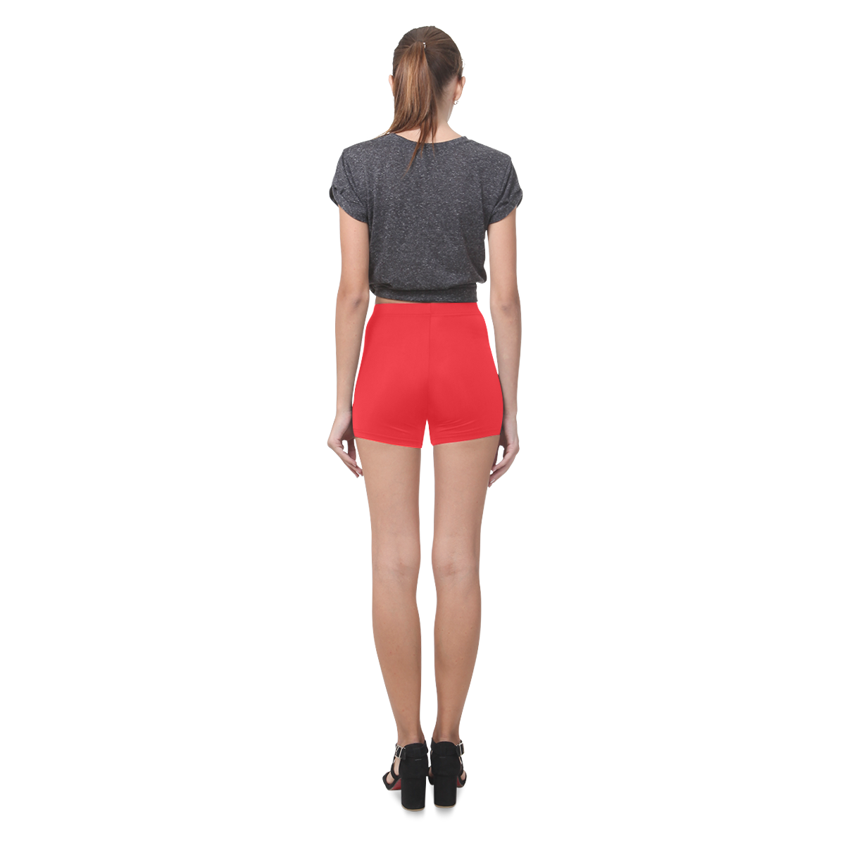 Red mini leggings for girl. Red color, perfect fit style. Collection 2016 Briseis Skinny Shorts (Model L04)