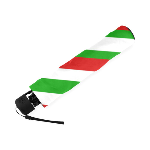 Red, Green and White Stripes Foldable Umbrella (Model U01)