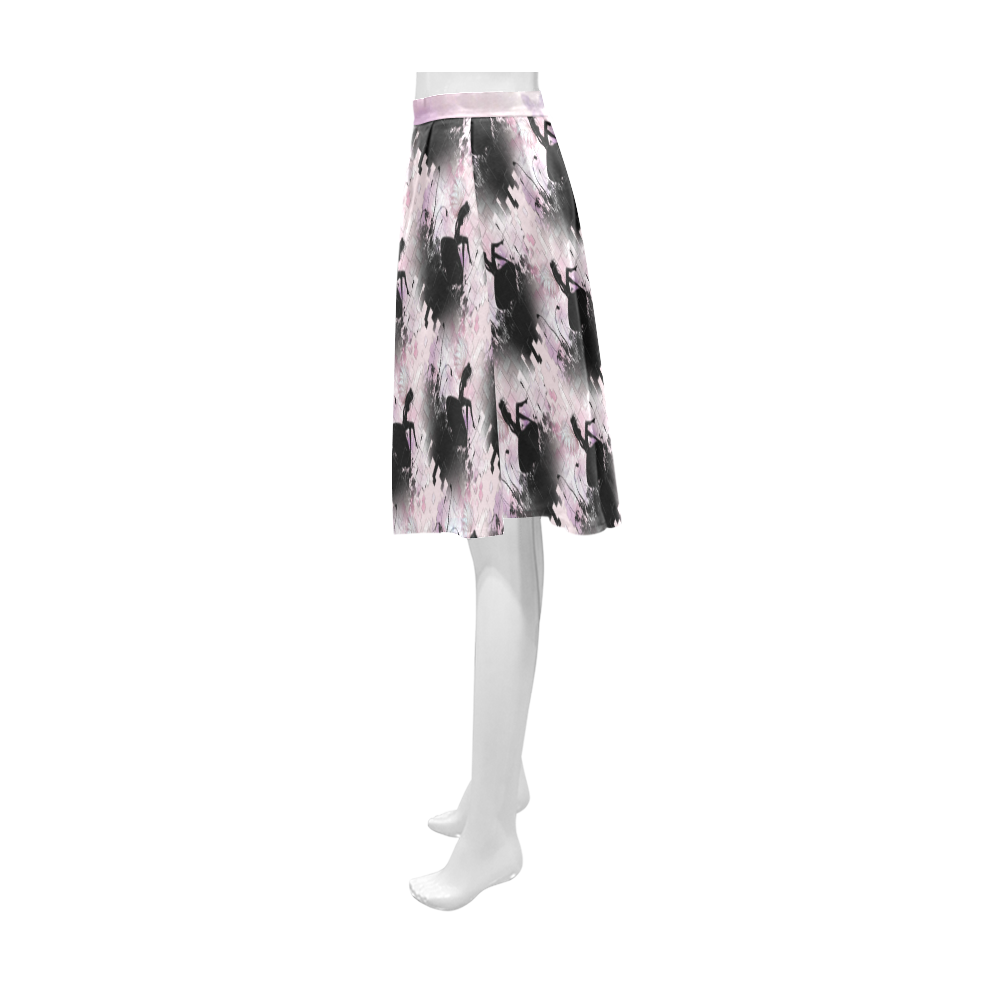 Pink Fairy Silhouette with bubbles Athena Women's Short Skirt (Model D15)