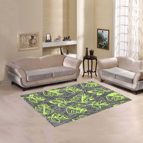 Leaves green Area Rug 5'3''x4'