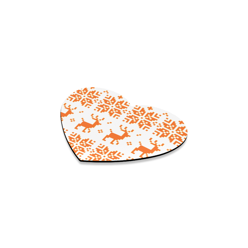New in atelier! Mouse pads with nordic folk motives. Orange and white. Shop latest designers fashion Heart Coaster