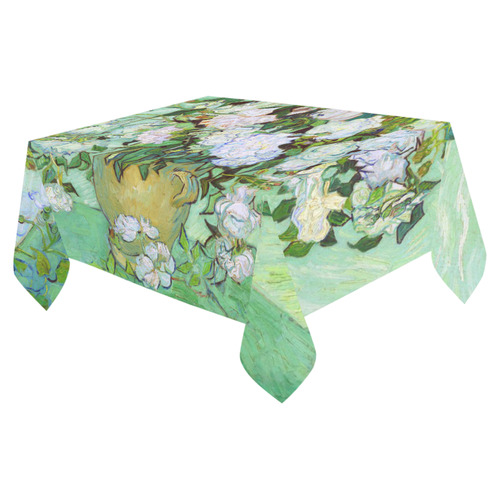 Roses Vincent Van Gogh Floral Fine Art Cotton Linen Tablecloth 52"x 70"