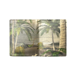 Sunset over the beach Men's Leather Wallet (Model 1612)