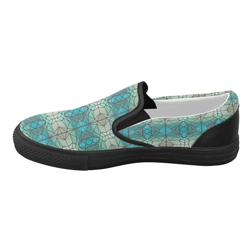 Stained glass pattern Women's Slip-on Canvas Shoes (Model 019)