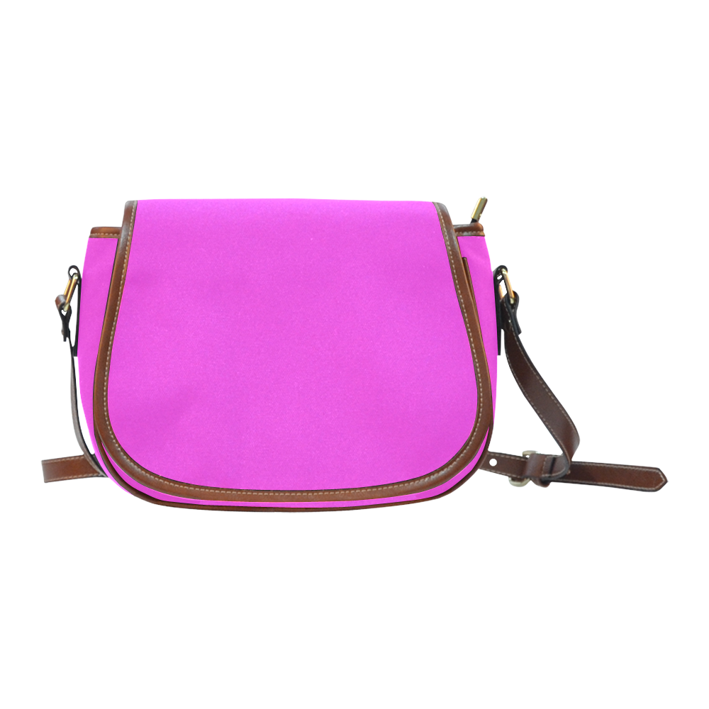 Original designers bag : New artistic creation in brown and pink Saddle Bag/Small (Model 1649) Full Customization