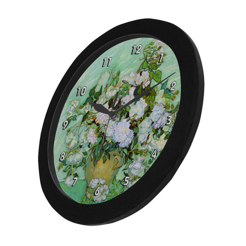 Roses Vincent Van Gogh Floral Fine Art Circular Plastic Wall clock