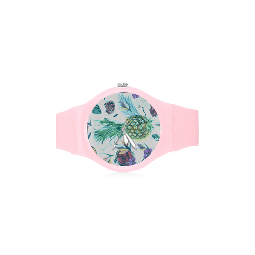 New in atelier! Designers luxury fashion watches. Pink edition with hand-drawn palm art 2016 edition Unisex Round Rubber Sport Watch(Model 314)