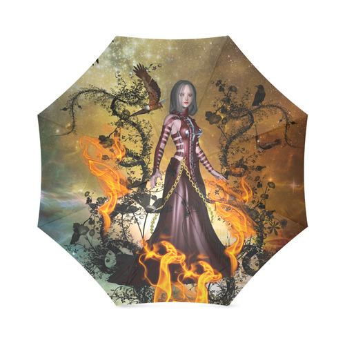 Awesome fairy with fire Foldable Umbrella (Model U01)