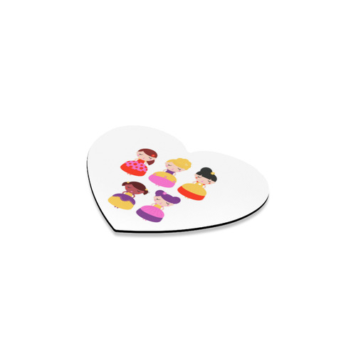 New! Mouse pads in heart style with vintage girls 2016 edition Heart Coaster
