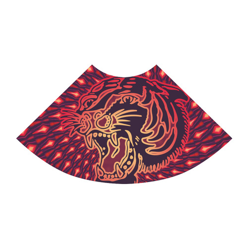 Roaring TIGER TATTOO Red Black EXPLOSION Atalanta Sundress (Model D04)