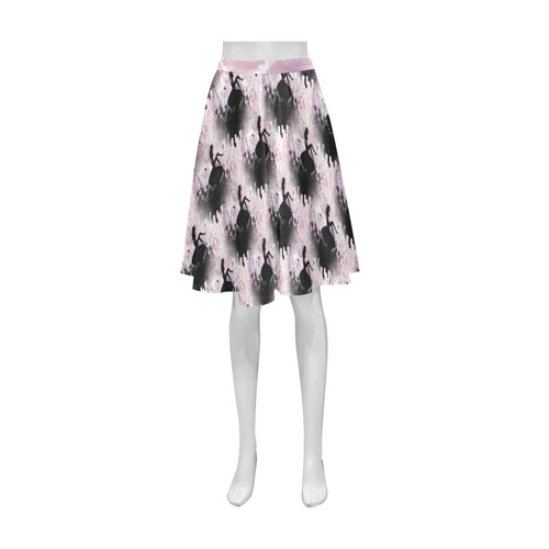 Pink Fairy Silhouette with bubbles Athena Women's Short Skirt (Model D15)