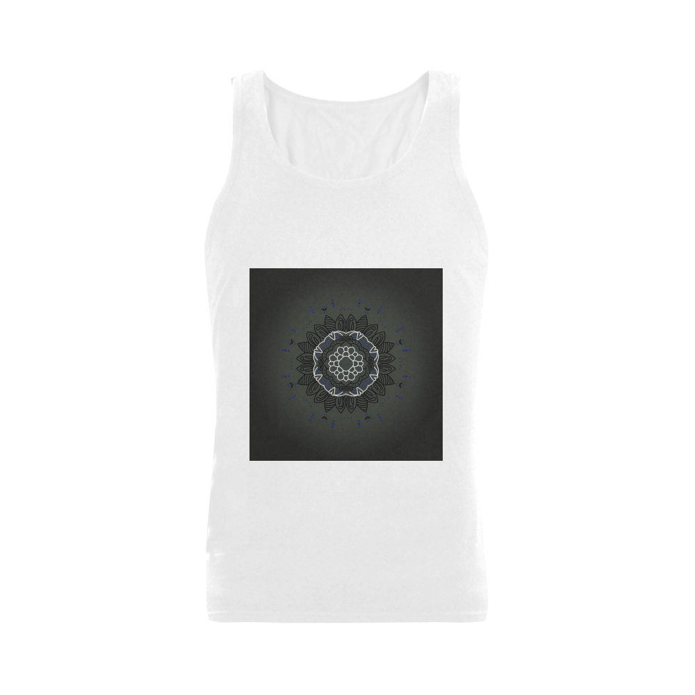 Luxury designers t-shirt with black and white hand drawn Mandala Art. Luxury fashion collection 2016 Plus-size Men's Shoulder-Free Tank Top (Model T33)