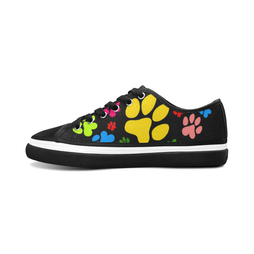 Paws heart by Popart Lover Women's Canvas Zipper Shoes/Large Size (Model 001)