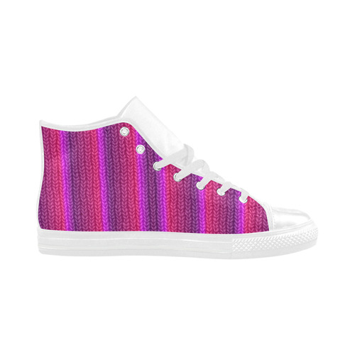 Knitted 16 B Aquila High Top Microfiber Leather Women's Shoes/Large Size (Model 032)