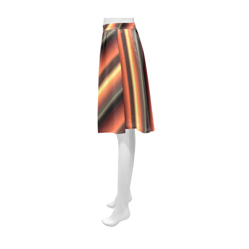 Honey Caramel Gradient Stripes Athena Women's Short Skirt (Model D15)