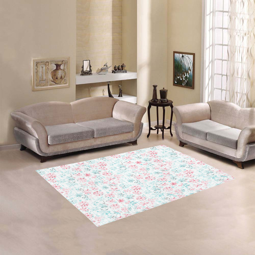 watercolor snowflakes, christmas pattern Area Rug 5'3''x4'
