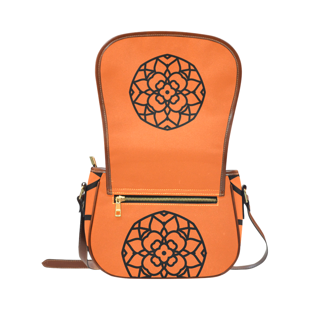 New arrival in shop : Designers fashion bag collection 2016. New mandala vintage hand-drawn arts in  Saddle Bag/Small (Model 1649) Full Customization