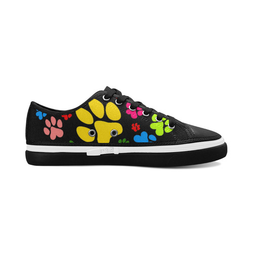 Paws heart by Popart Lover Women's Canvas Zipper Shoes/Large Size (Model 001)