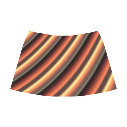Honey Caramel Gradient Stripes Mnemosyne Women's Crepe Skirt (Model D16)