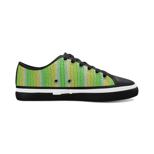 Knitted 16 A Women's Canvas Zipper Shoes/Large Size (Model 001)