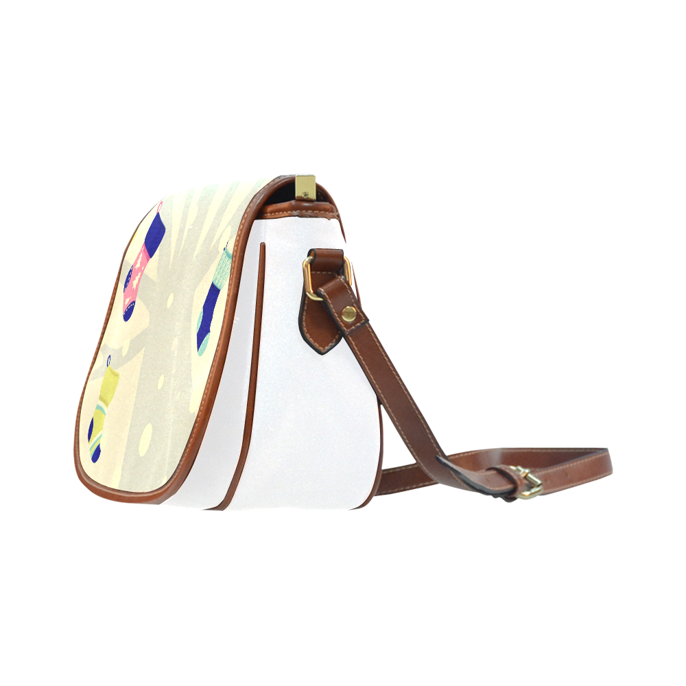 New in shop : original vintage bag with hand-drawn Art. New arrival in our designers Shop. Collectio Saddle Bag/Small (Model 1649) Full Customization