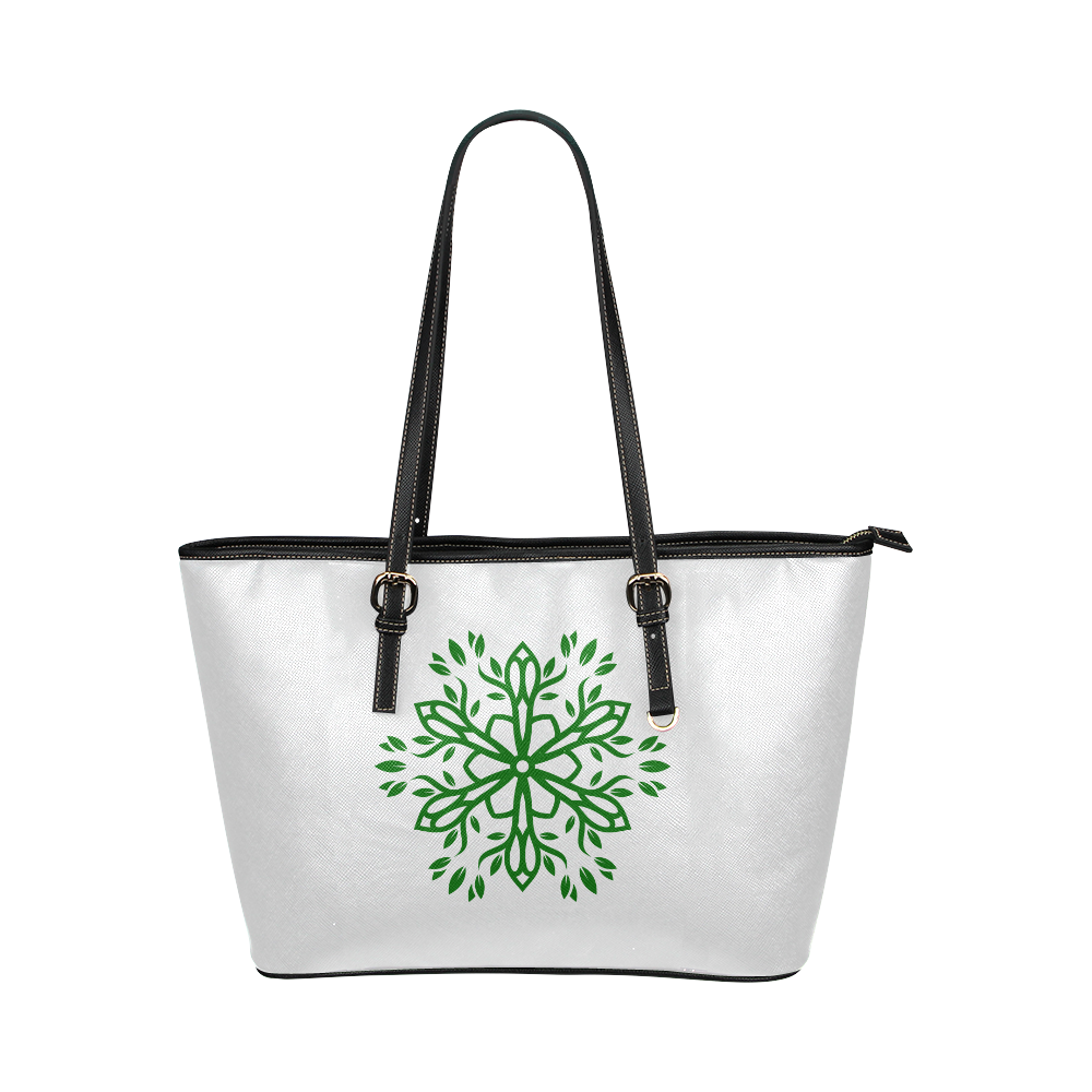 New! Artistic designers bag in atelier. New original fashion in white and green. Edition 2016 Leather Tote Bag/Small (Model 1651)
