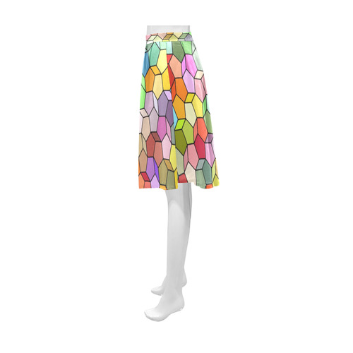 Colorful Polygon Pattern Athena Women's Short Skirt (Model D15)