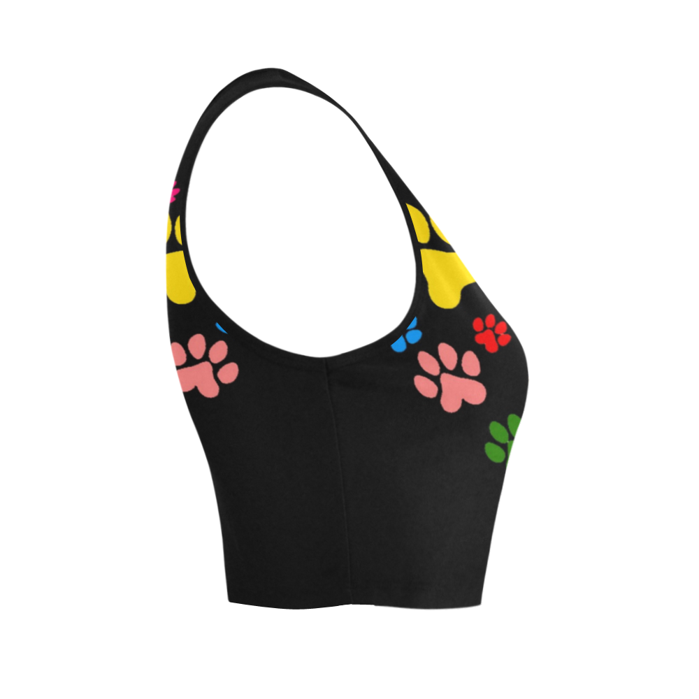 Paws heart by Popart Lover Women's Crop Top (Model T42)