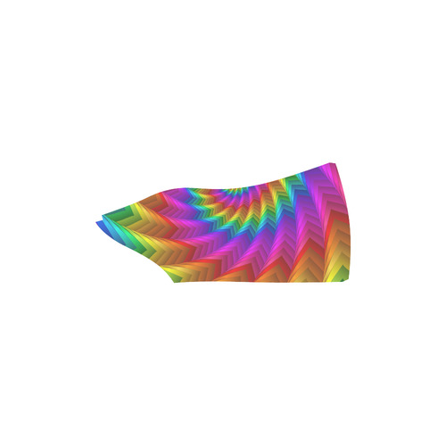 Psychedelic Rainbow Spiral Fractal Slip-on Canvas Shoes for Men/Large Size (Model 019)